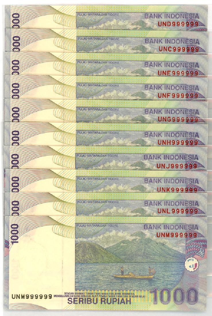 INDONESIA 1000-Rupiah 2000 Identical Solid 999999 10pcs (1 of 1)