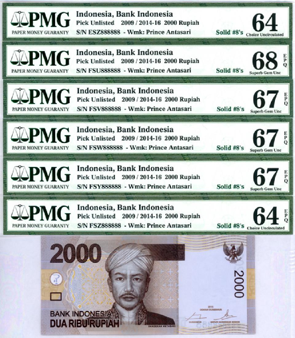 INDONESIA 2000-Rupiah 2009 Auspicious Solid 888888 6pcs (1 of 1)