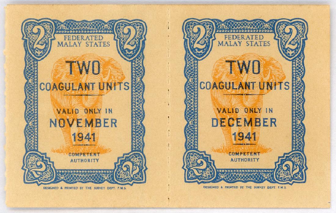 MALAYA 2-Coagulant Unit November & December 1941  2pcs (1 of 1)