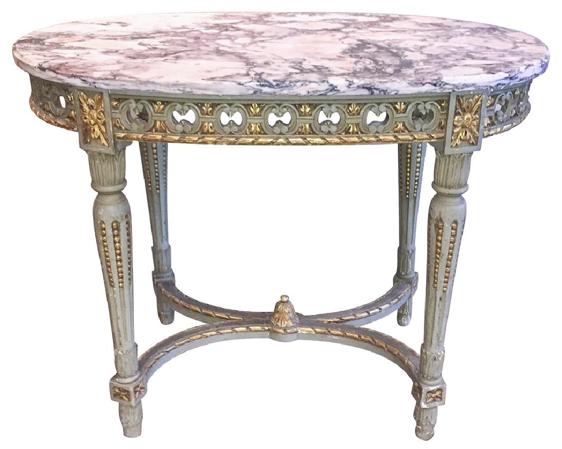 19th C. French Louis Xvi Parcel Gilt Table (1 of 7)