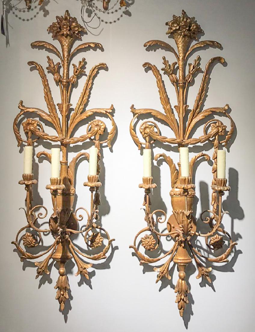 Large Pair Of Italian Gilt Gesso Sconce (1 of 4)