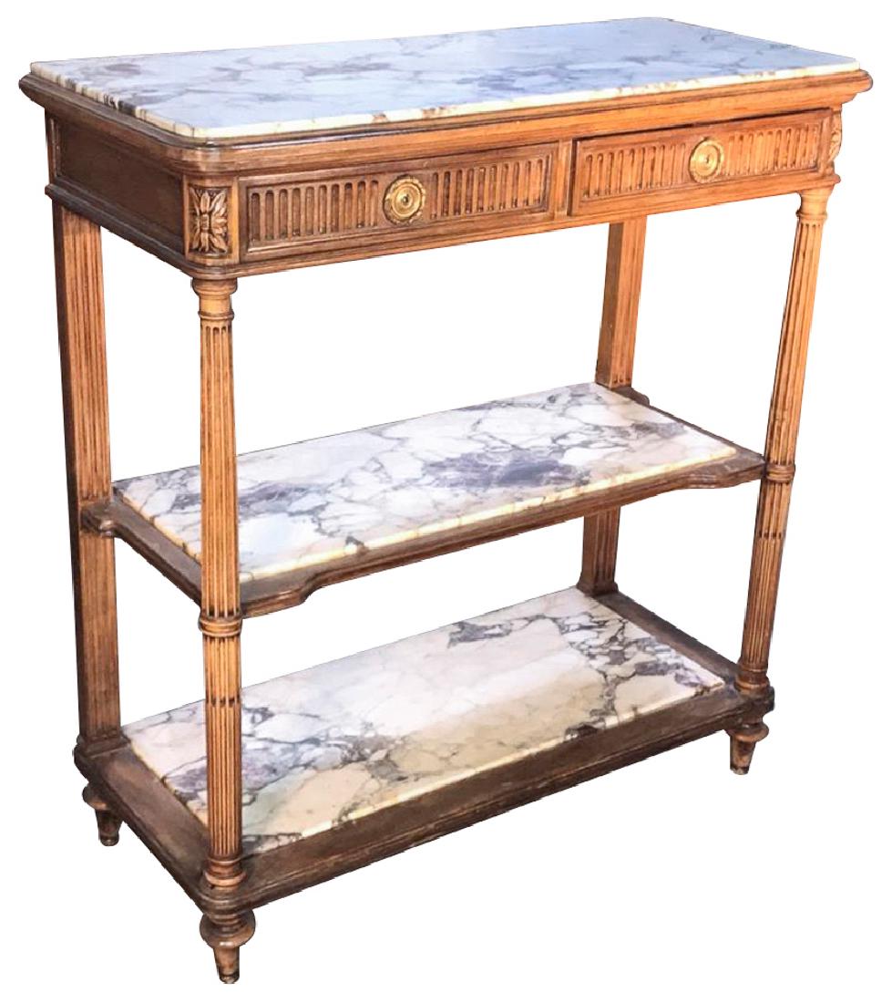 A French Walnut 3-tier Dessert Server, With (1 of 6)