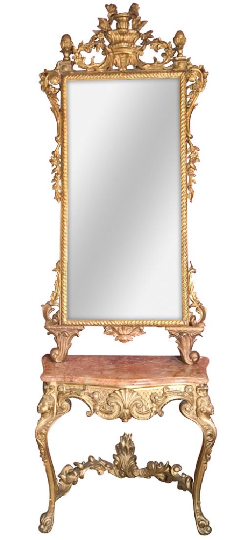 An Italian Baroque Style Gold Gilt Console  And (1 of 5)