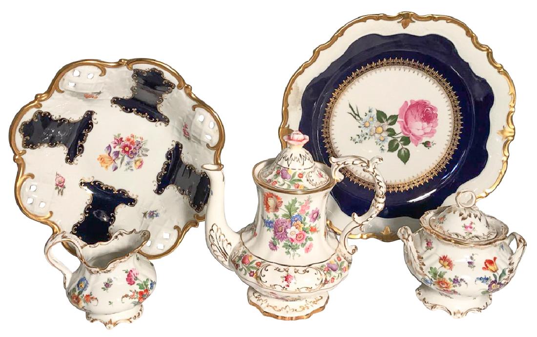 3 Piece Dresden Tea Set Wit 2 German Plate And (1 of 2)