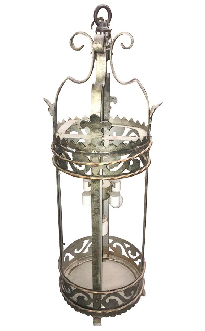 Large Medieval Style Iron Hall Lantern, 47 H X (1 of 4)