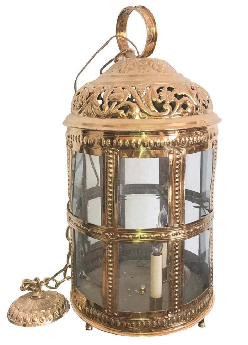 A Large English Brass Hall Lantern, C.1890, (1 of 4)