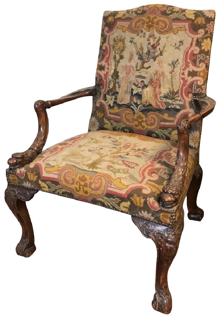 Fine  Irish George Iii Walnut Armchair, Withn (1 of 6)