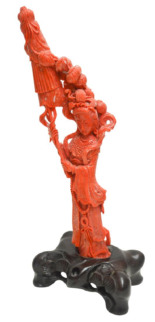Vintage Chinese Coral Maiden (1 of 2)