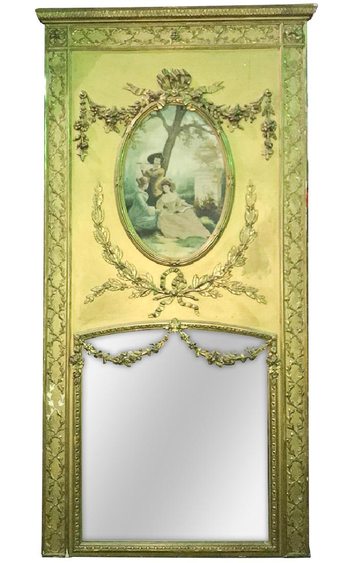 Large French Trumeau Mirror, With Gilt Finish (1 of 6)