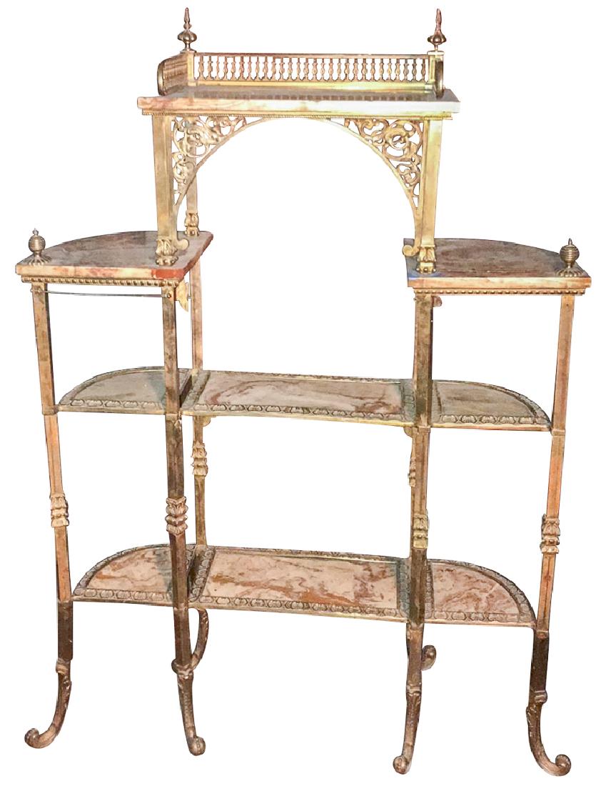 French Victorian Cast Brass Etagere, With 3 (1 of 5)