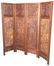 A 4-panel Relief Carved Oriental Screen,