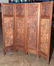 A 4-panel Relief Carved Oriental Screen, - 3