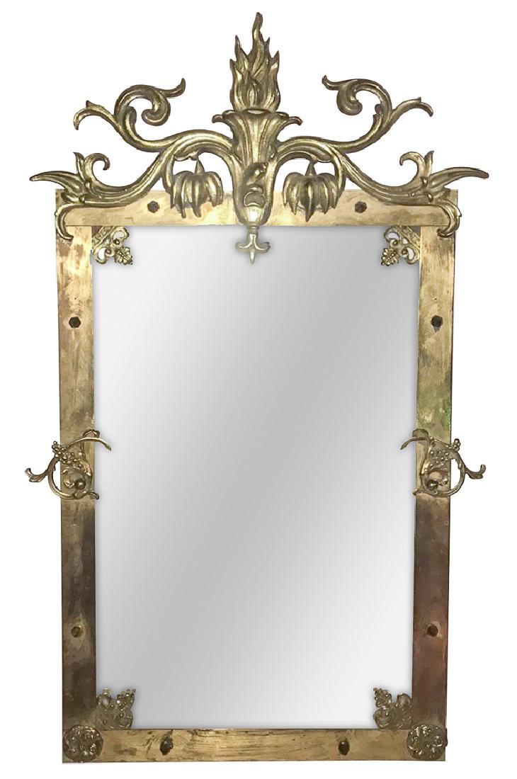 Continental Heavy Cast Bronze Mirror, Baroque (1 of 4)