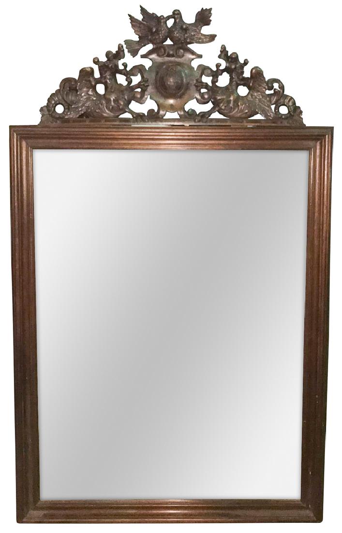 Large French Carved Walnut Mirror, 19th C, 70 X (1 of 4)
