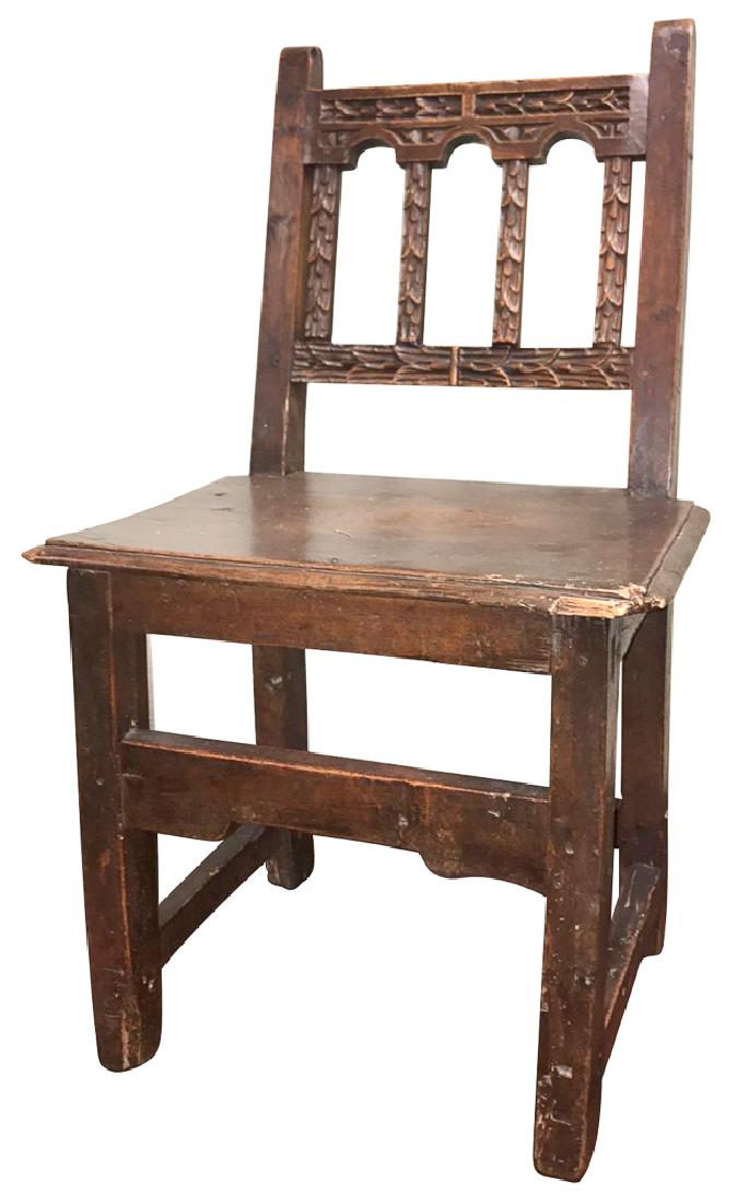 An 18th Century Italian Walnut Hall Chair, (1 of 3)