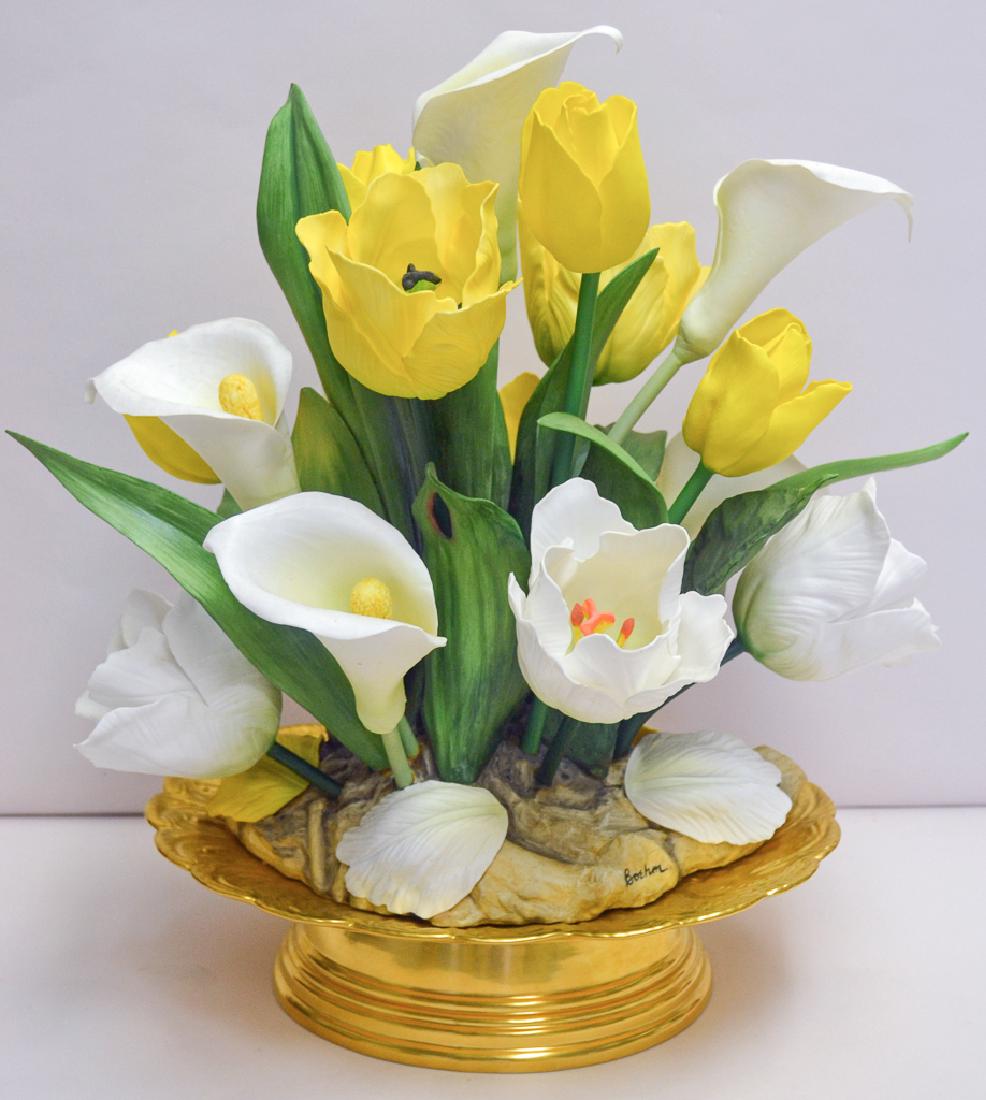 Boehm "tulip And Calla Lily Centerpiece"