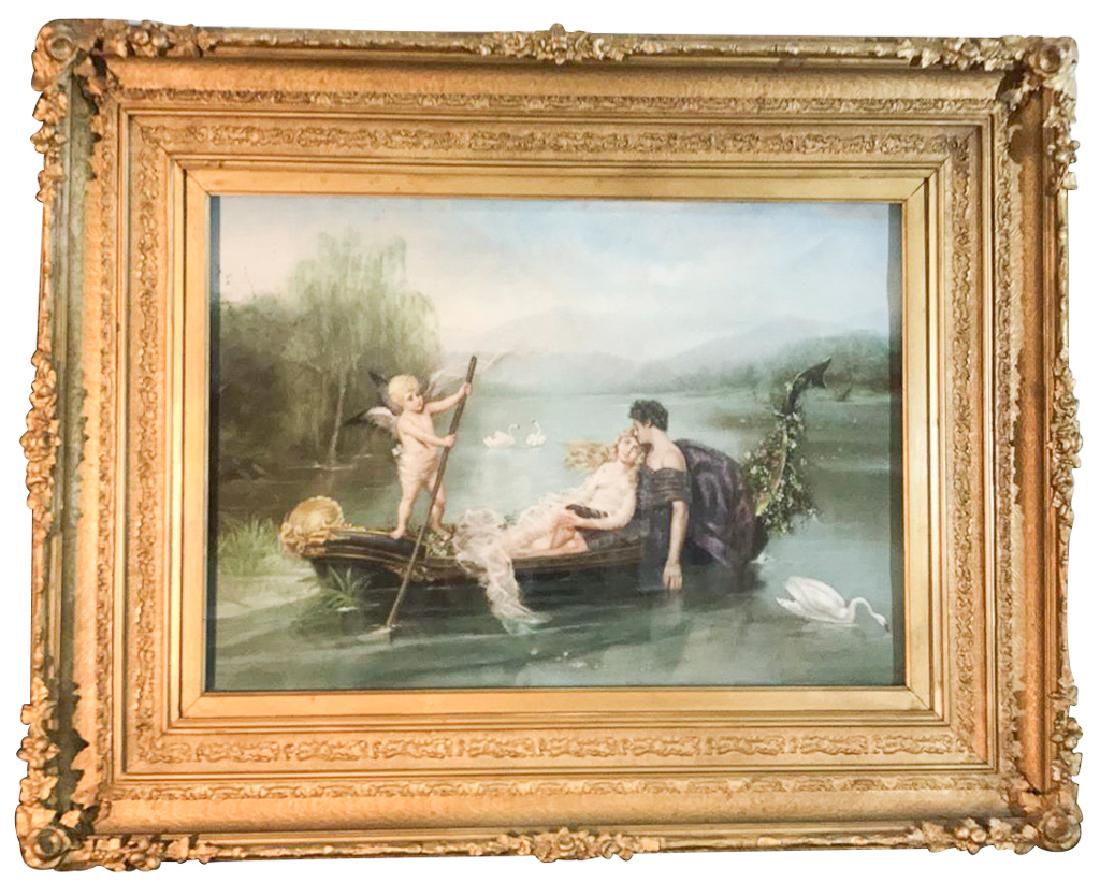 Exquisite Large English Framed Pastel (1 of 5)