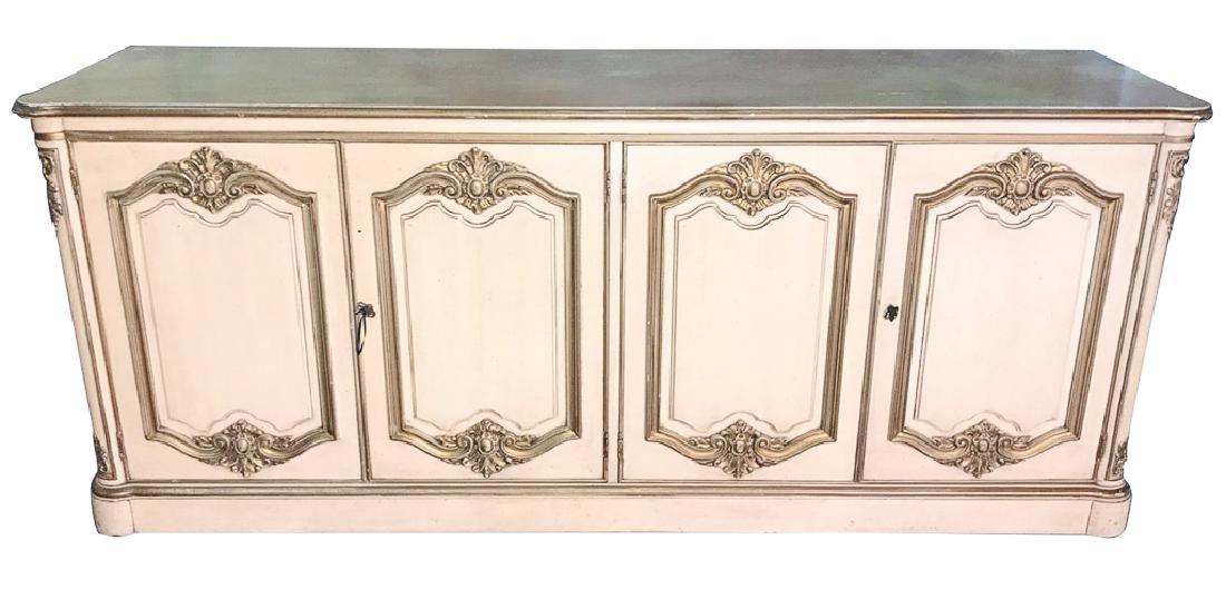 A Modern French Painted Credenza, 74 L X 19 D X (1 of 2)