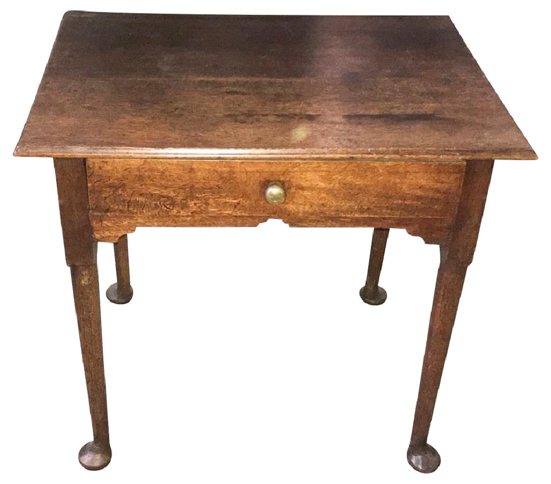 An 18 Th Century English Oak Lowboy, Queen Anne; (1 of 7)