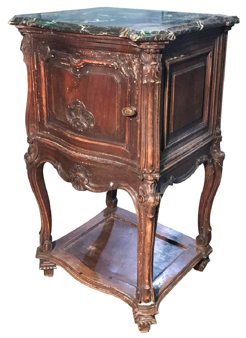 Pair Of Continental Carved Walnut  Nightstand (1 of 2)