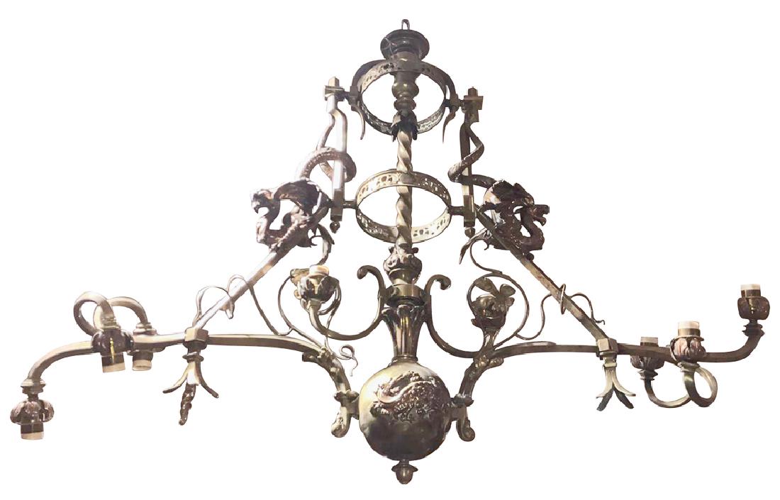 A French Cast Brass Billiard Type Fixture, L (1 of 4)