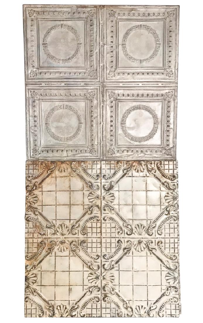 Group Of 4 Antique French Embossed Tin Ceiling (1 of 7)