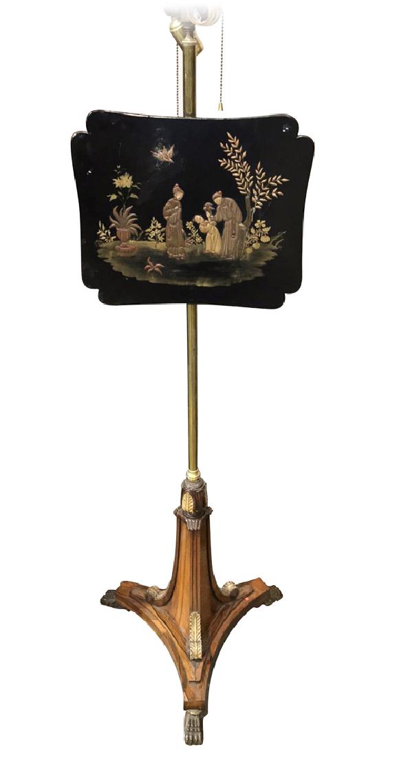 Regency Style Rosewood Fire Screen With Black (1 of 2)