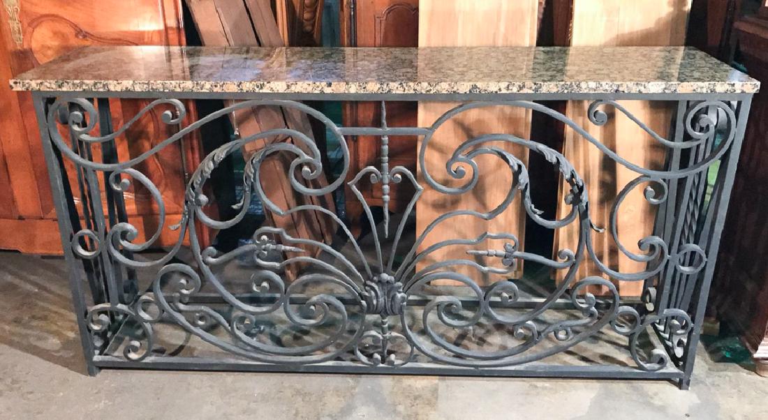 Fine Quality Heavy Wrought Iron Console, With (1 of 5)