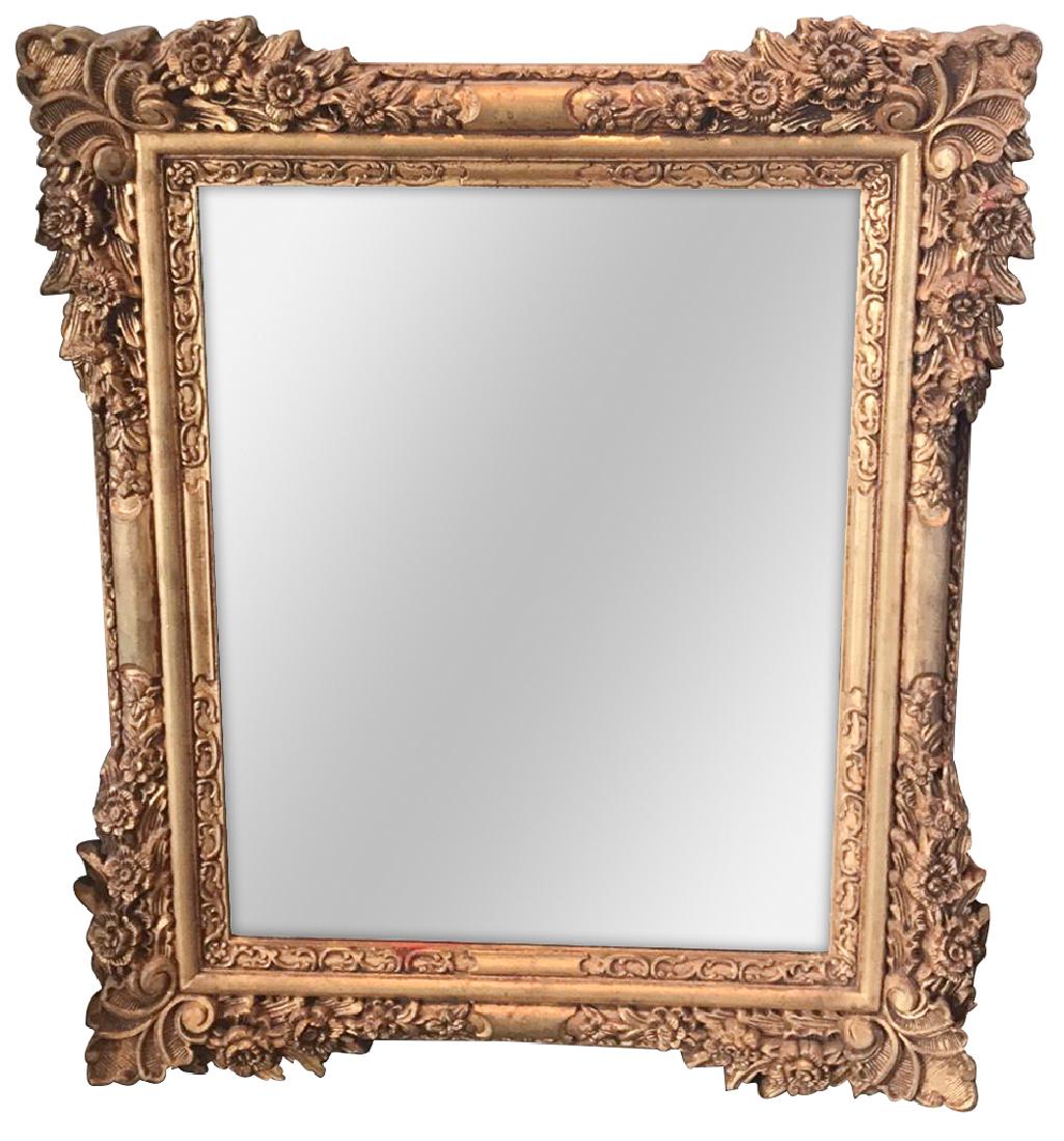 Baroque Style Gilt Composition Mirror, 35 X 42 (1 of 2)