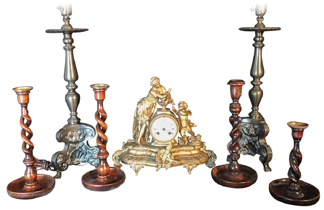 Group Lot: French Shelter Clock, Pair Of (1 of 3)