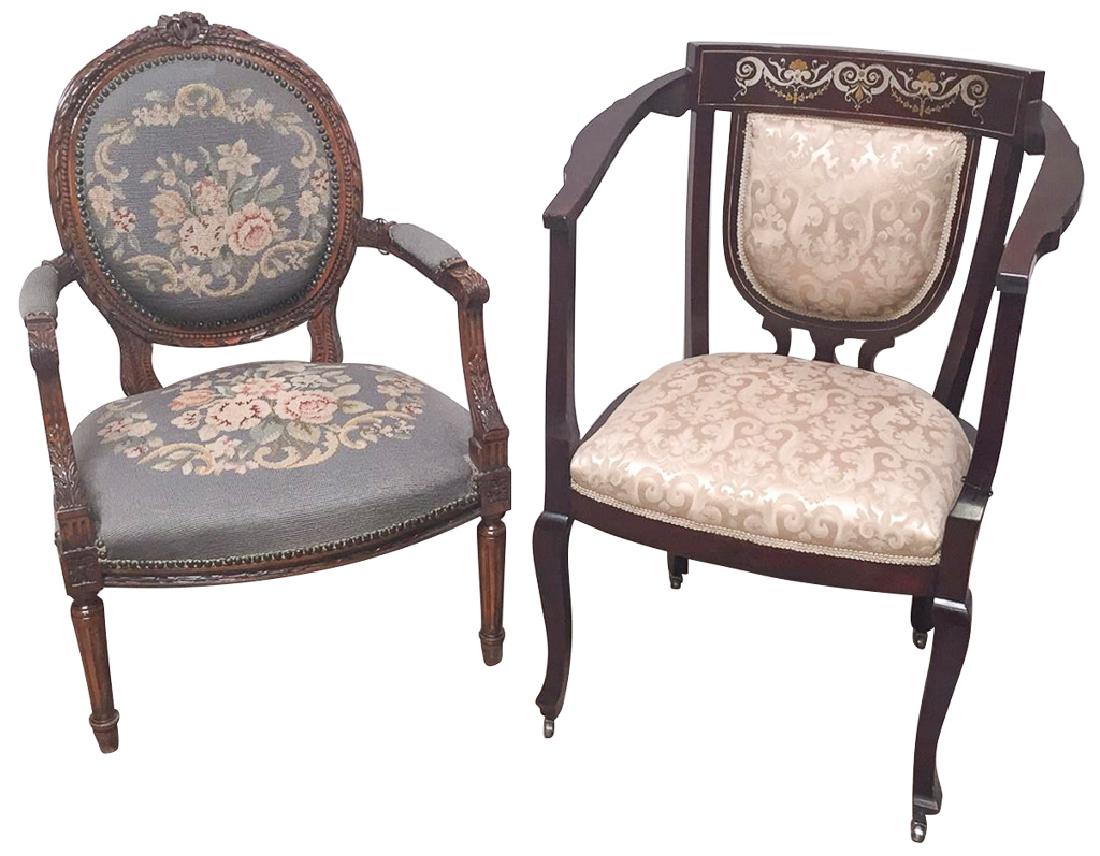 Two Antique Armchairs, A French Walnut Louis (1 of 7)