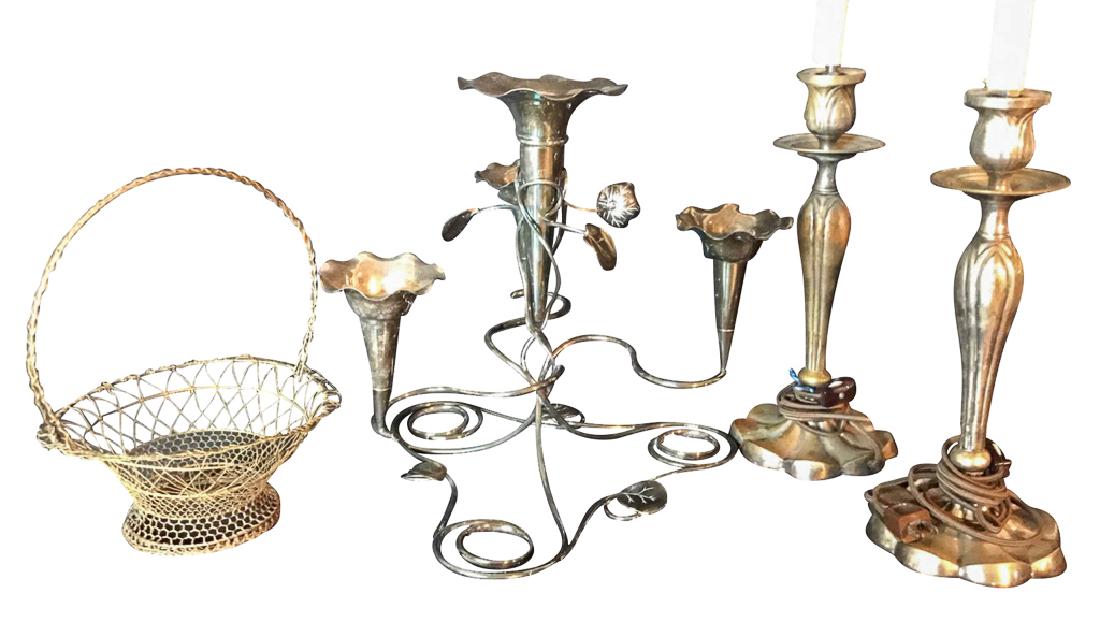 English Silver Plated Epergne, A Pair Of (1 of 3)