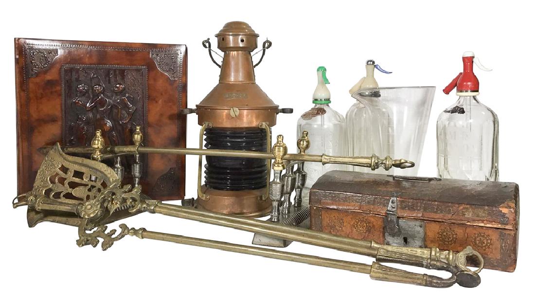 English Group Lot; Copper Lantern, Pair Of (1 of 6)