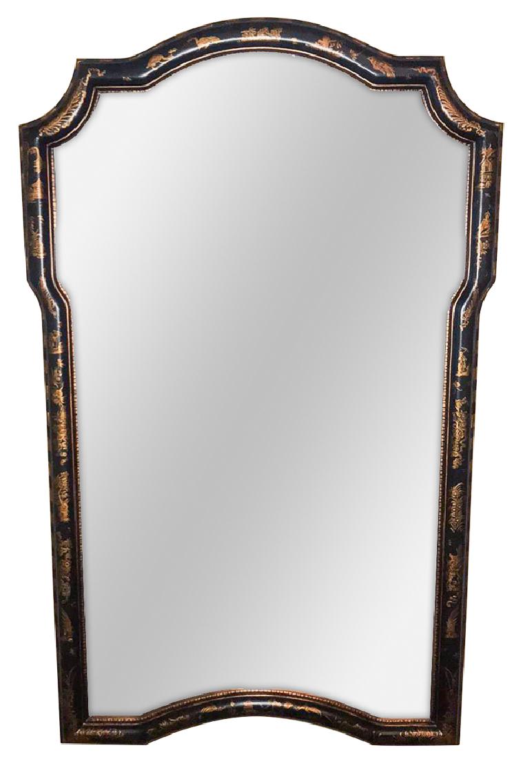 Decorative Chinoiserie Mirror: 20th c. Last minute sale addition from a fine Dallas estate. Approx. 55h x 34w