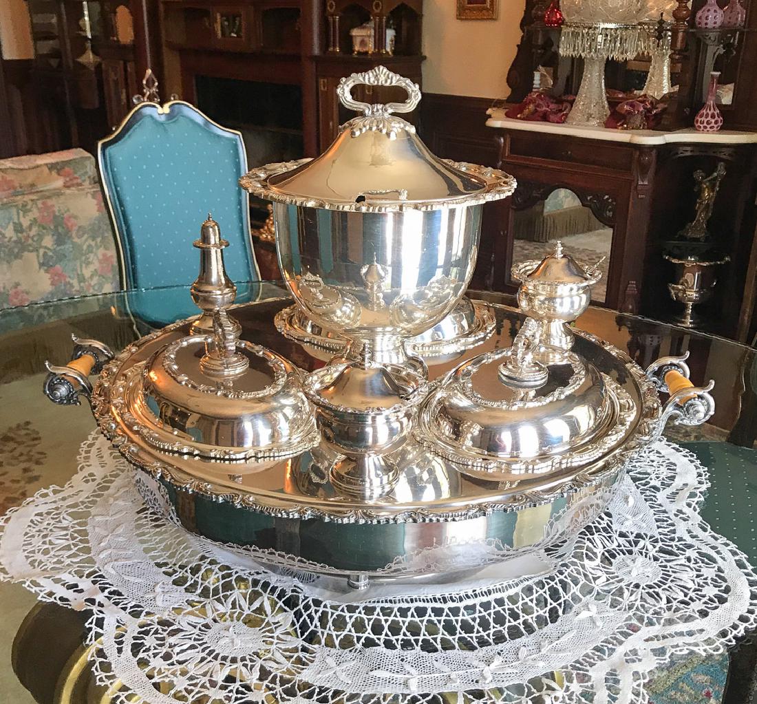 10 Piece Silver Plate Lazy Susan (1 of 3)