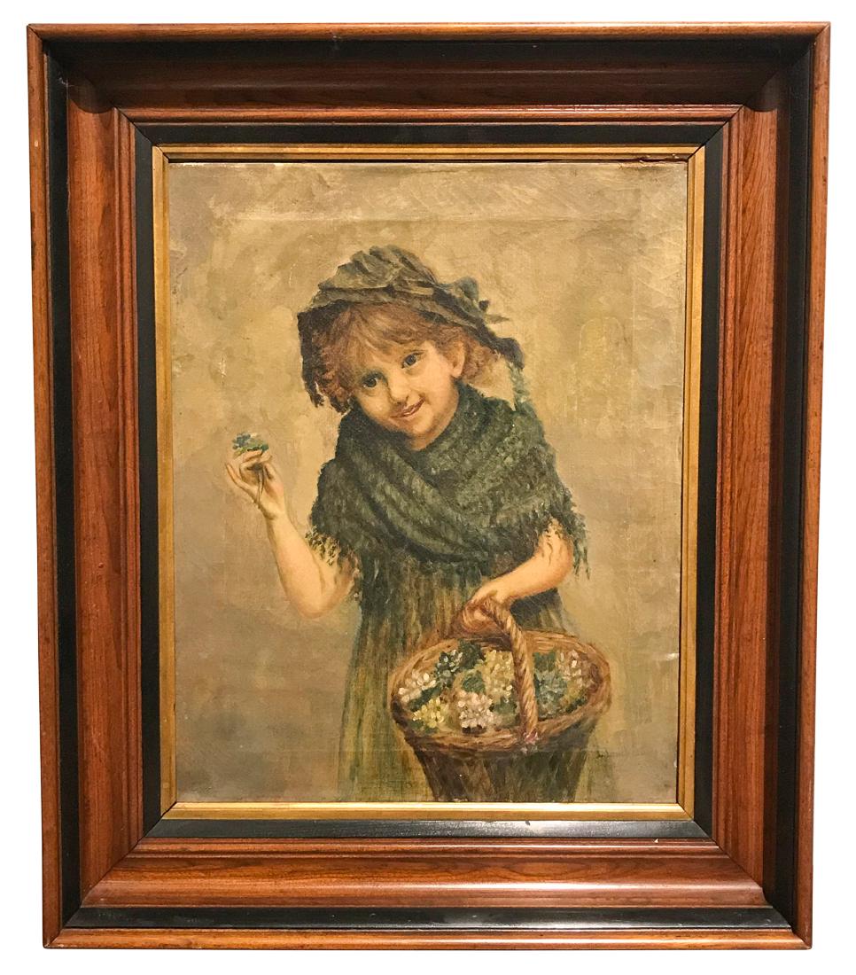 18th C. Dutch Oil On Canvas, Flower Girl (1 of 5)