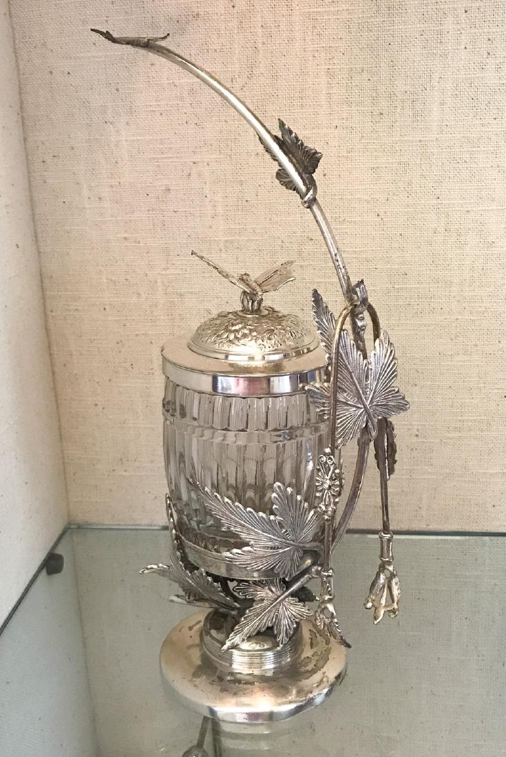 Unusual Silver Plate Pickle Caster (1 of 2)