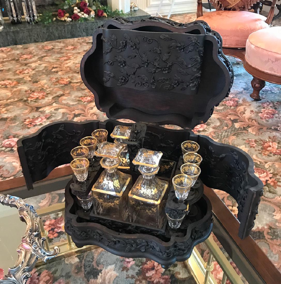 Rare Black Forest Tantalus Set With Baccarat (1 of 4)