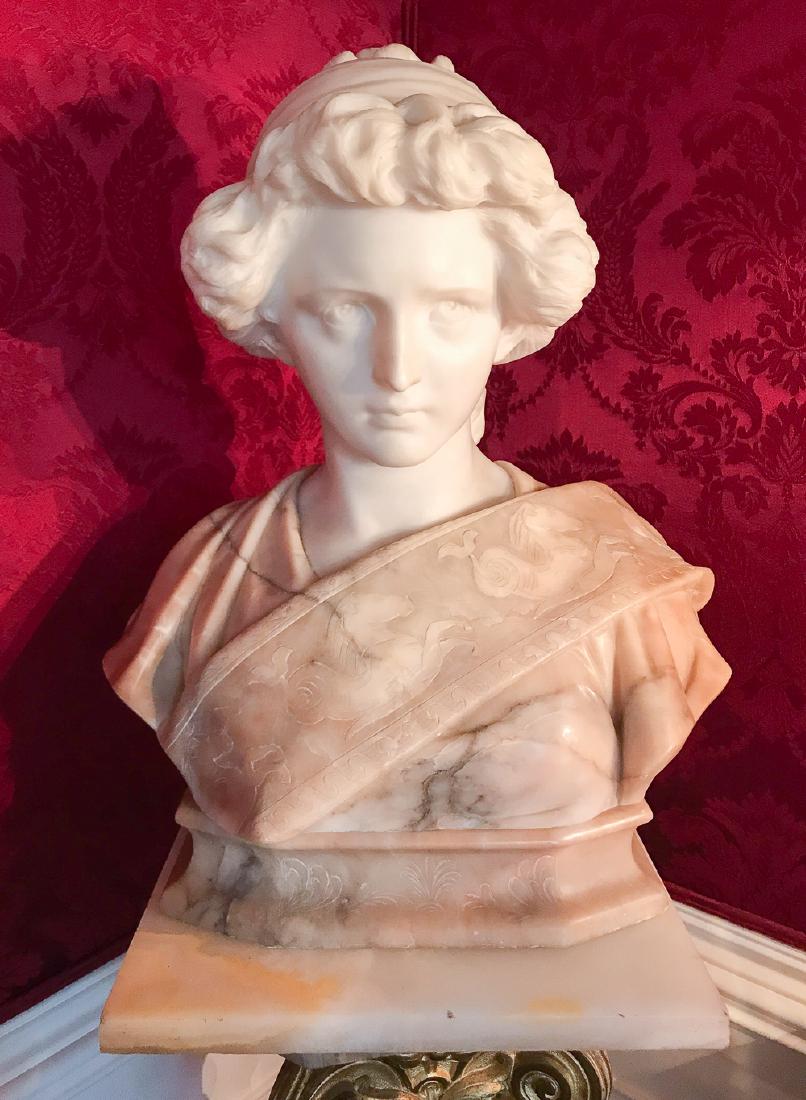 19th C. Carved Marble Bust Of Young Woman (1 of 4)