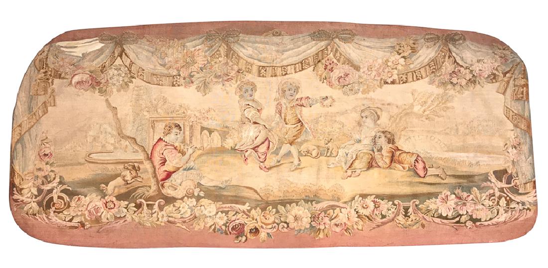 Fine French Silk Aubusson Tapestry: 19th C. 63w X 28h. Good Condition.