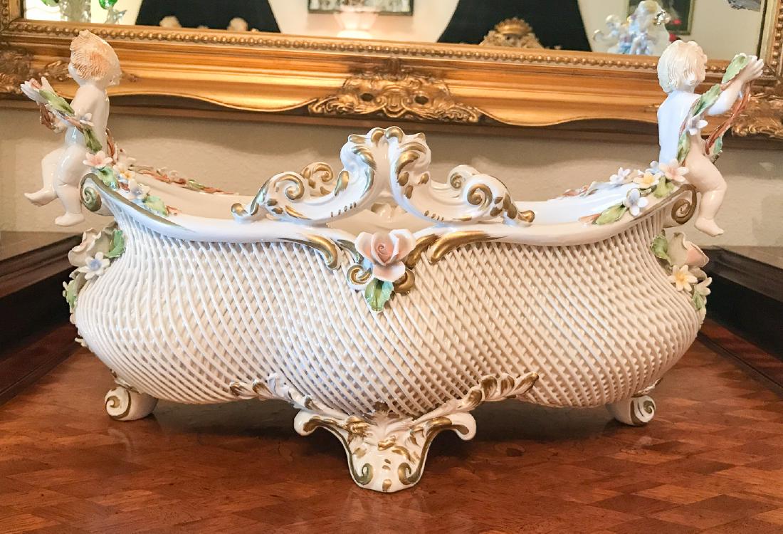 Italian Capodimonte Porcelain Cherub Centerpiece (1 of 3)