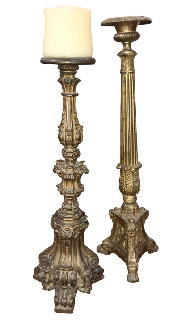 Two Large French Bronze Cathedral Prickets From (1 of 5)