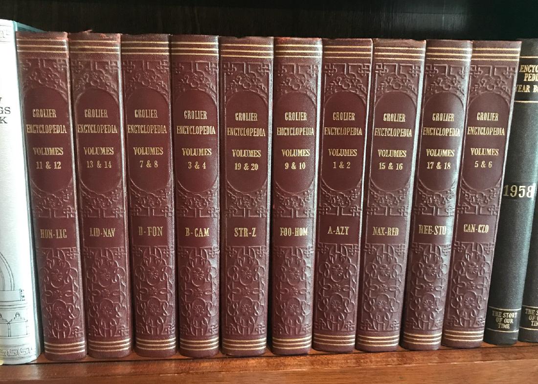 Group Of 10 Antique Leather Bound Encyclopedias (1 of 1)