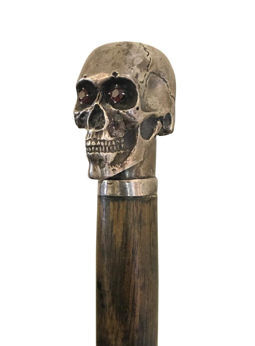 19th C. Silver Skull Cane (1 of 5)