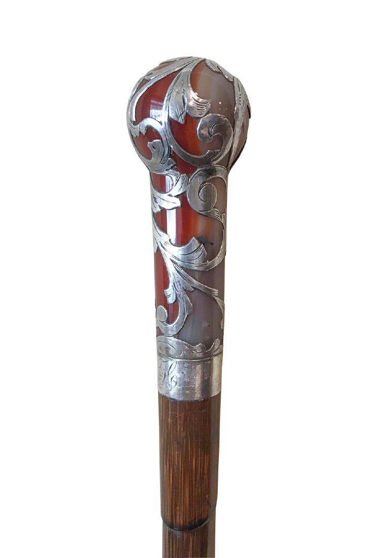Fine Agate And Sterling Filagree Walking Stick (1 of 5)