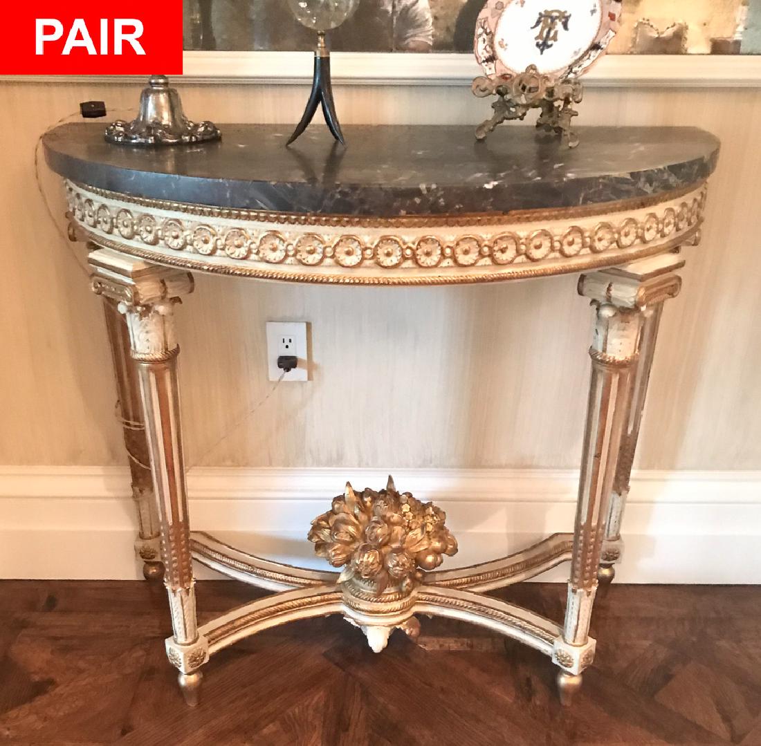 Pair Of French Louis Xvi Style Consoles (1 of 6)