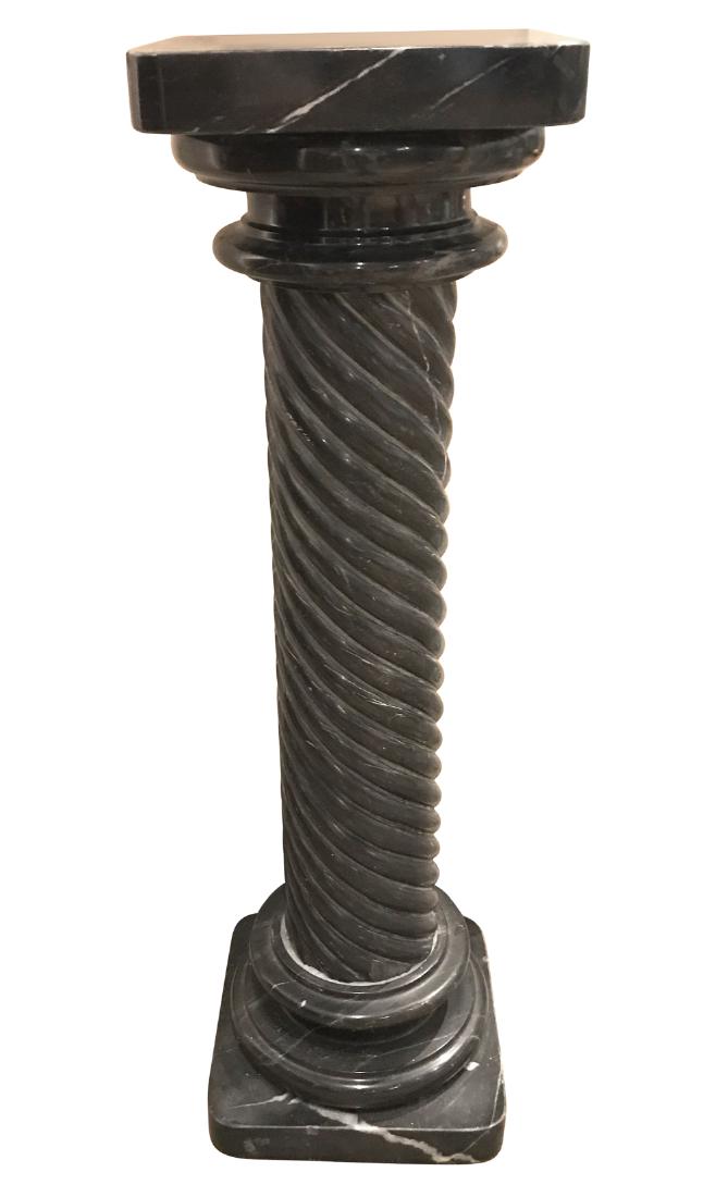 Black Marble Fluted Swirl Pedestal (1 of 4)