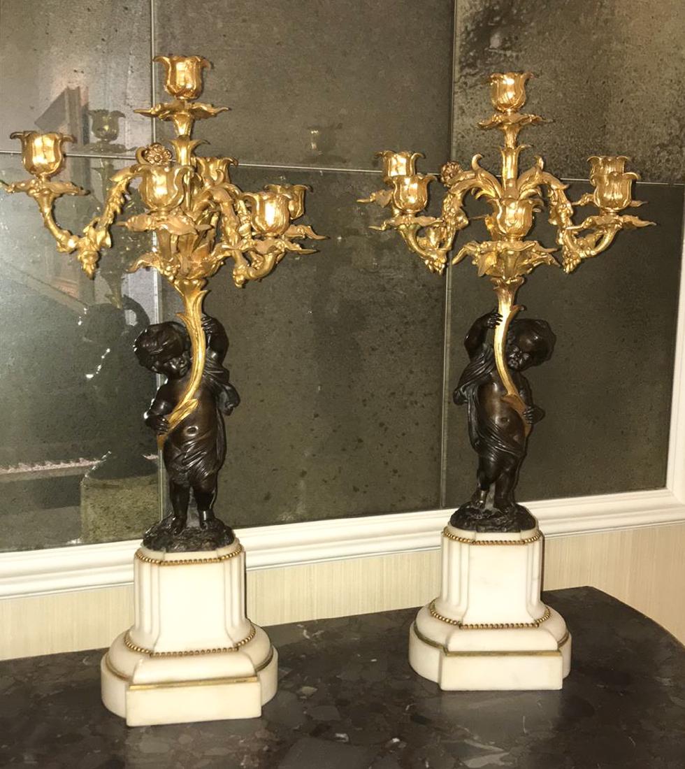 Pair Of 19th C. French Bronze Cherub (1 of 6)