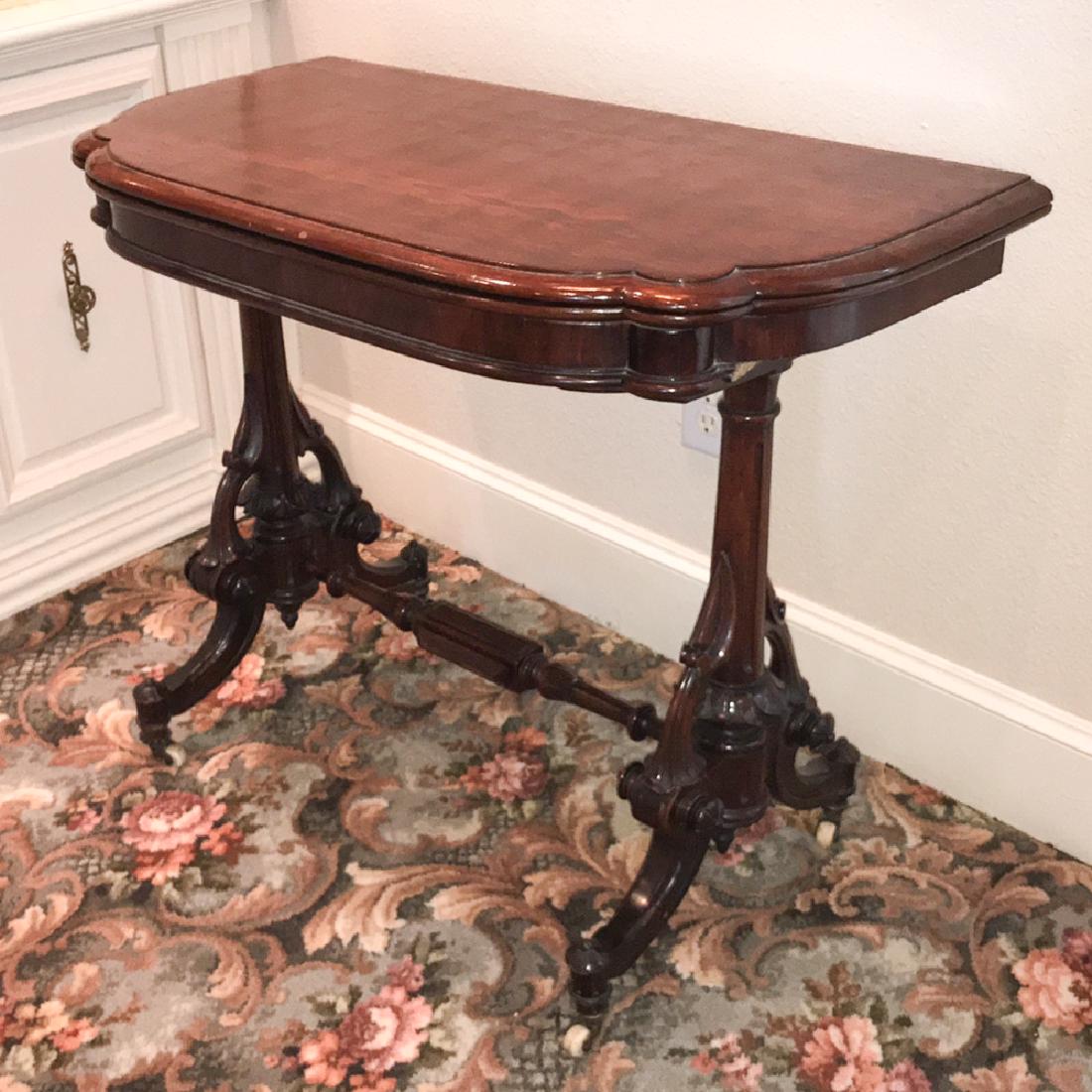 Nice Victorian Carved Mahogany Games Table (1 of 5)