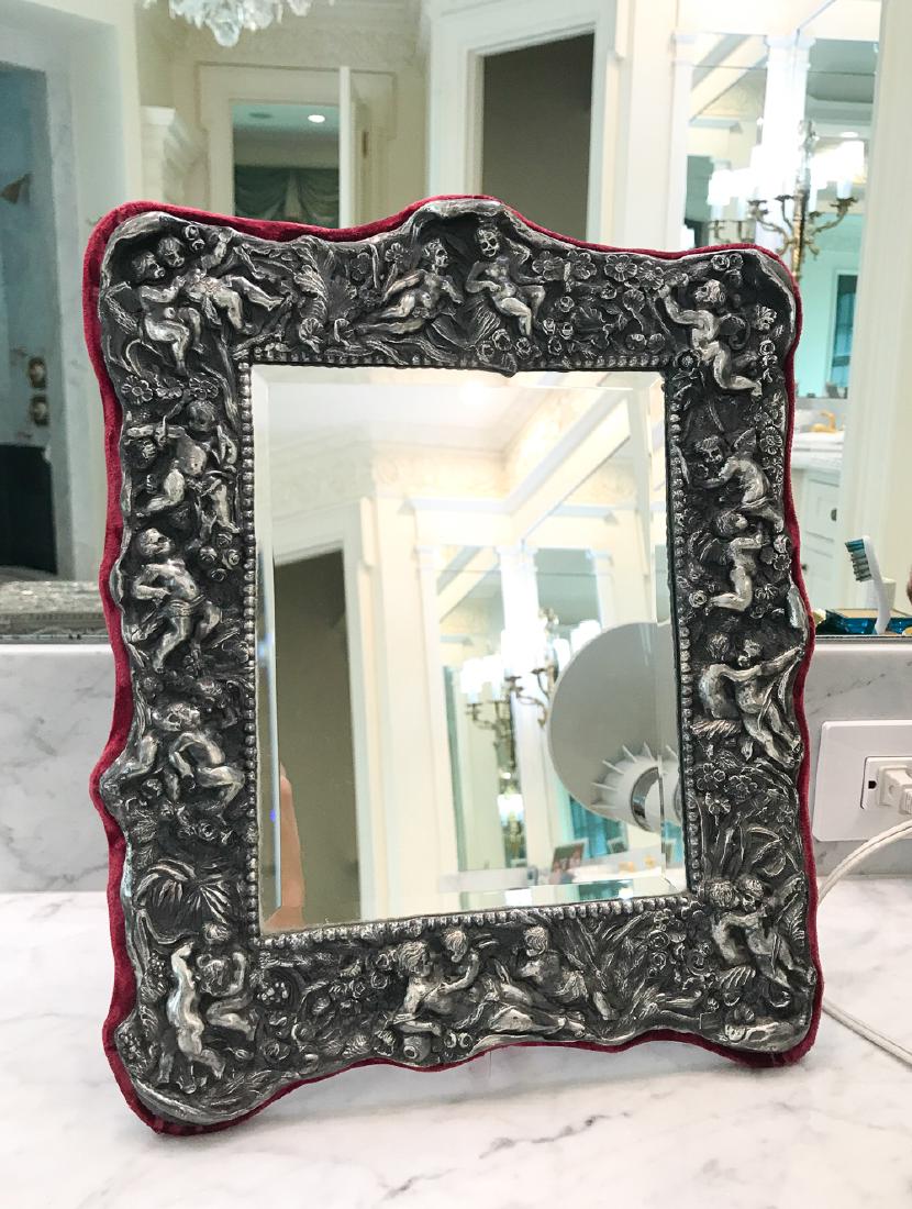 19th C.  Silver Dressing Mirror (1 of 4)